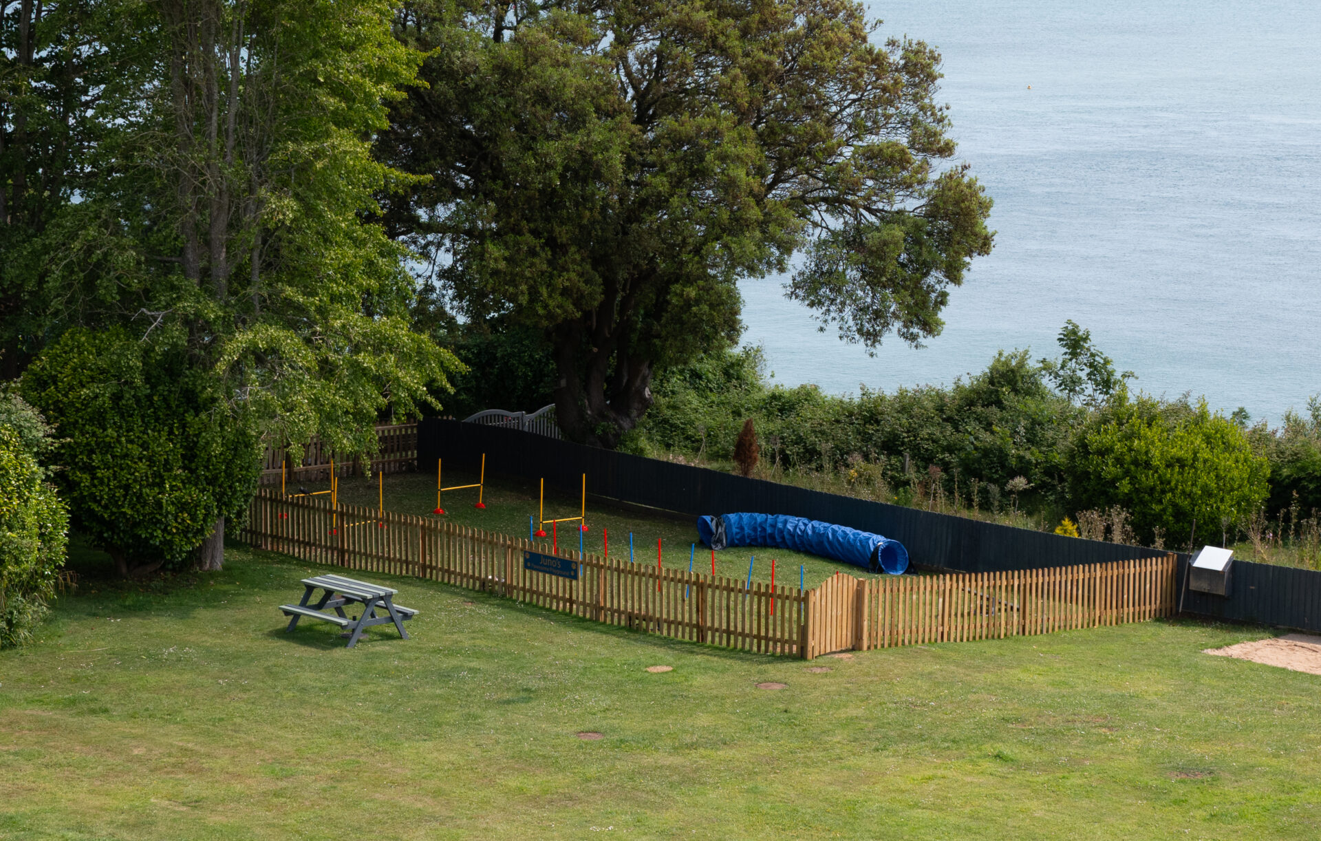 Securely fenced, with sea views